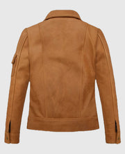  Gigi Hadid Tan Leather Jacket