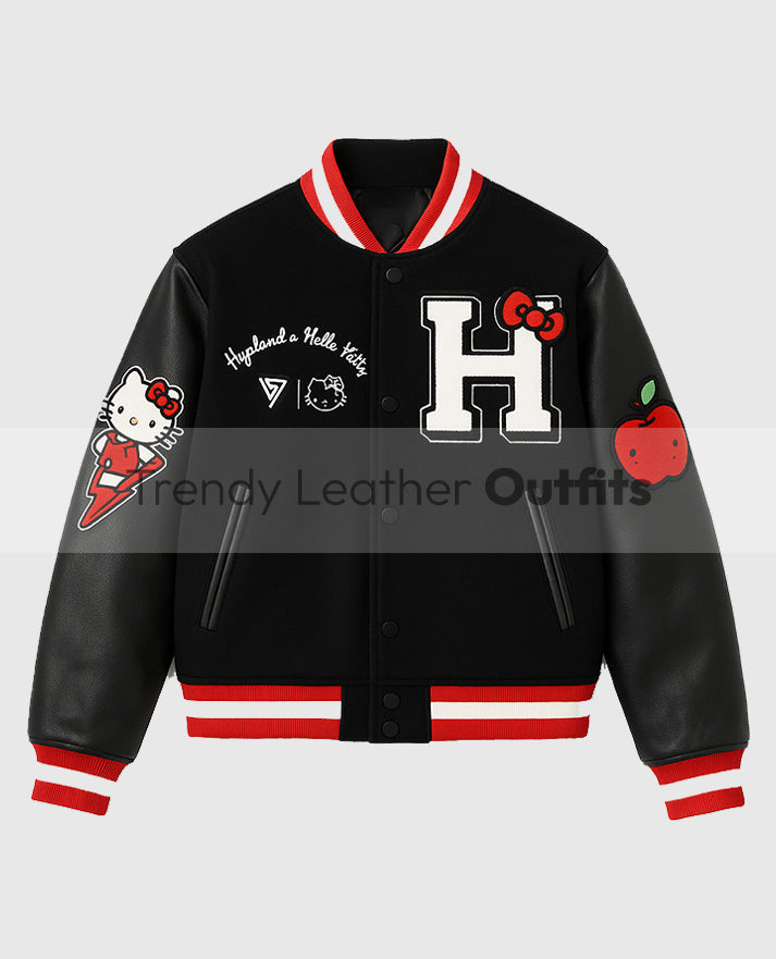 Hello Kitty Black Varsity Jacket