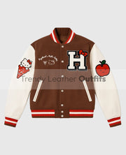 Hello Kitty Brown Varsity Jacket
