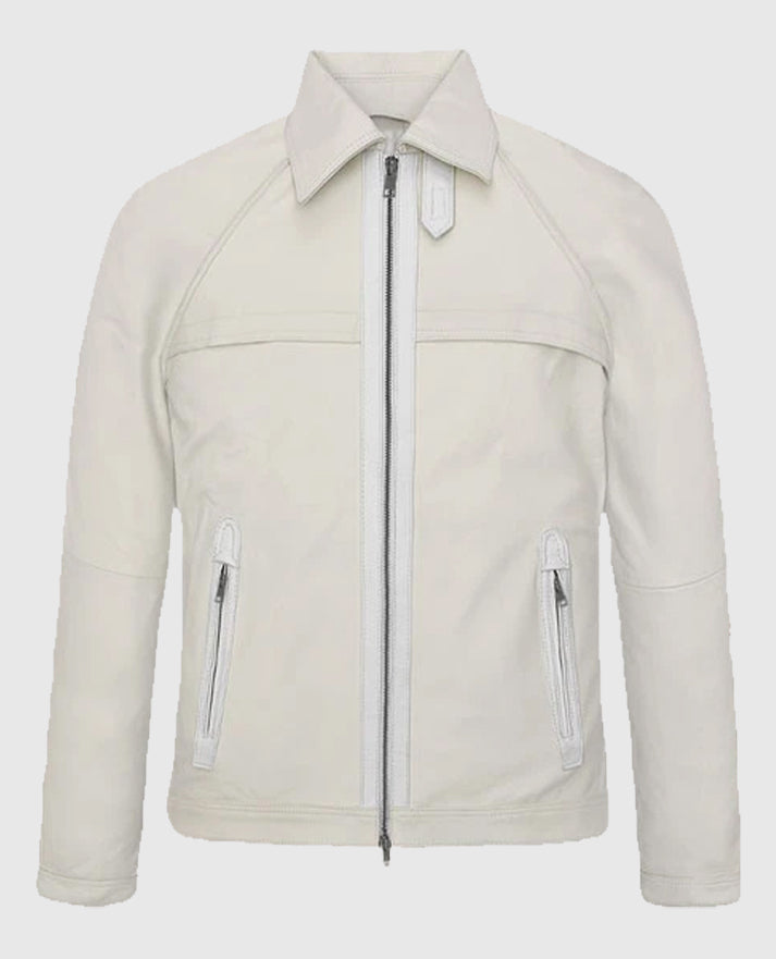 Jason Statham Fast X off White Leather Jacket