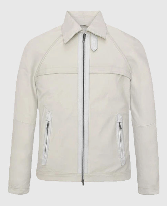 Jason Statham Fast X off White Leather Jacket