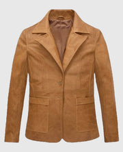 Jennifer Aniston Friends Season 5 BEIGE Leather Blazer