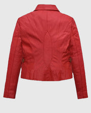  Jennifer Lopez  Red Washed Gigli Leather Jacket