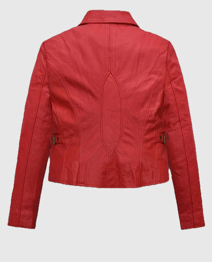  Jennifer Lopez  Red Washed Gigli Leather Jacket