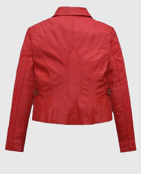 Jennifer Lopez  Red Washed Gigli Leather Jacket
