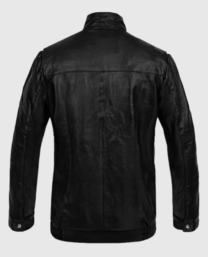 Johnny Depp Black Mass Leather Jacket in Black 