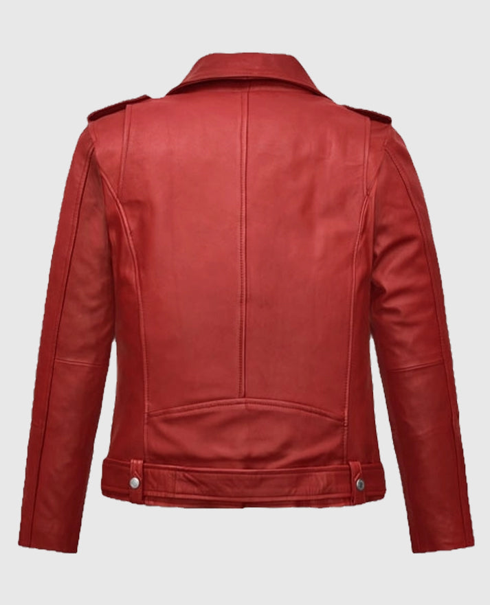 Kathryn Newton Freaky Red Leather Jacket