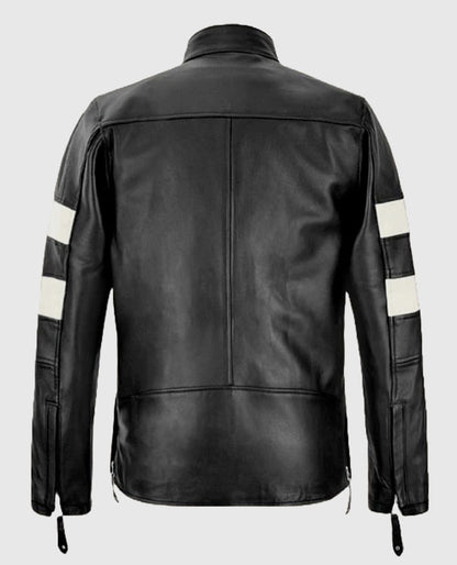 Keanu Reeves Black Leather Biker Jacket