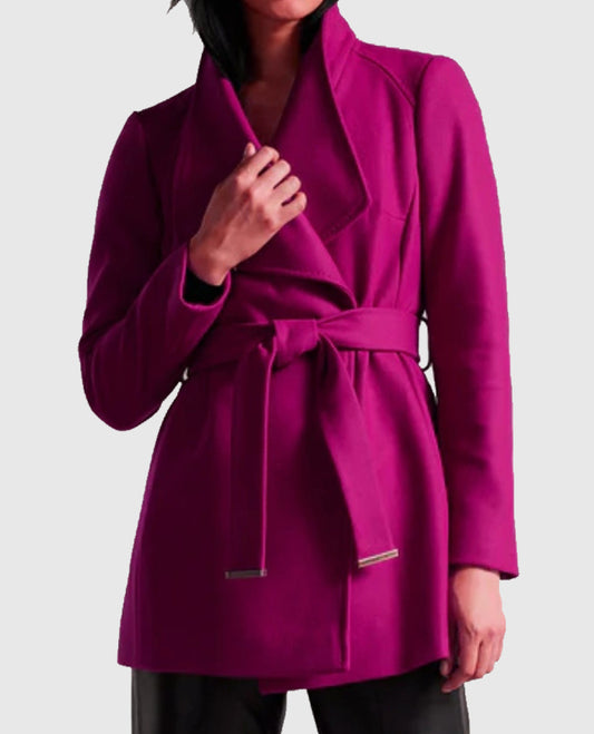 Lacey Chabert The Christmas Quest 2024  Wool Coat