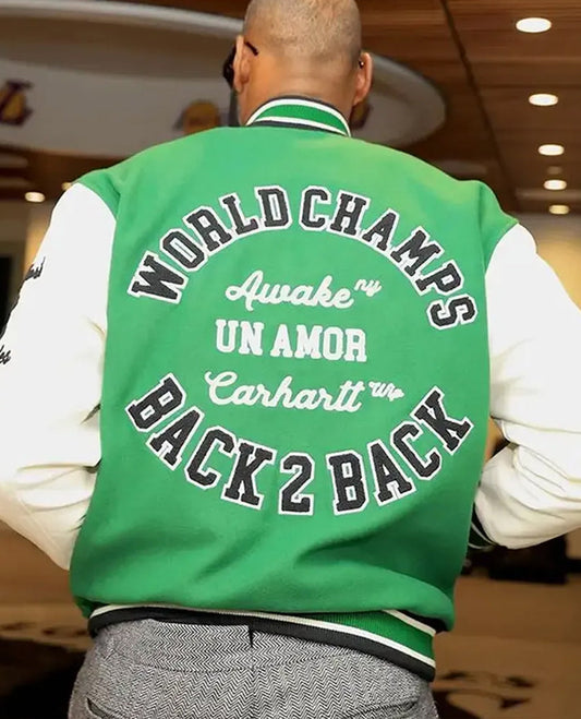LeBron James Green And White Varsity Jacket