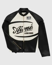 Lebron James Black n White Leather Jacket