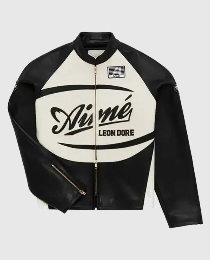 Lebron James Black n White Leather Jacket
