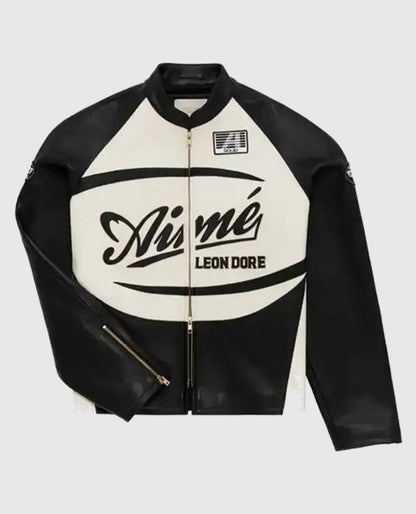 Lebron James Black n White Leather Jacket