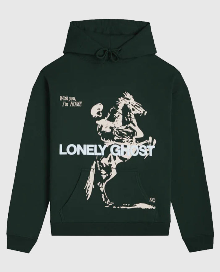 Lonely Ghost Green Pullover Hoodie