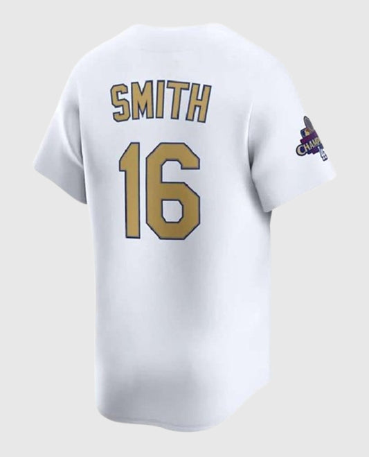 Los Angeles Dodgers 2025 White & Gold Front Buttoned Jersey