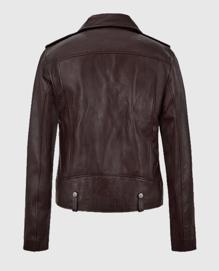  Meghan Markle Burgundy Leather Jacket