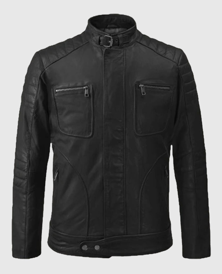 Men's Biker Firefly Black Leather Jacket