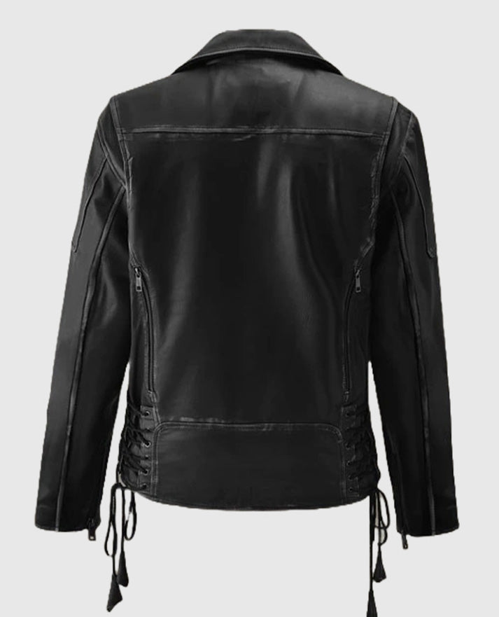 Men's Biker Street Style Black Leather Jacket