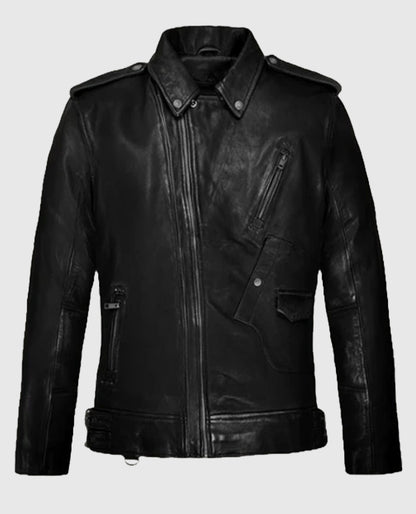Men's Black Falcon Rider Leather Jacket