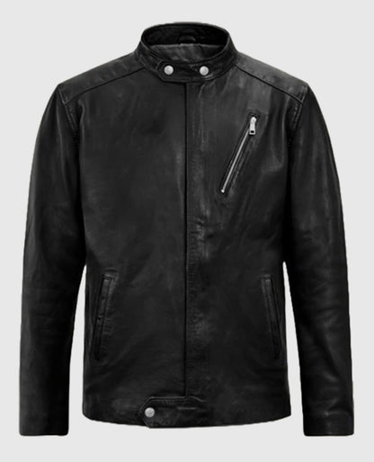 Men's Black Motorad Biker Leather Jacket