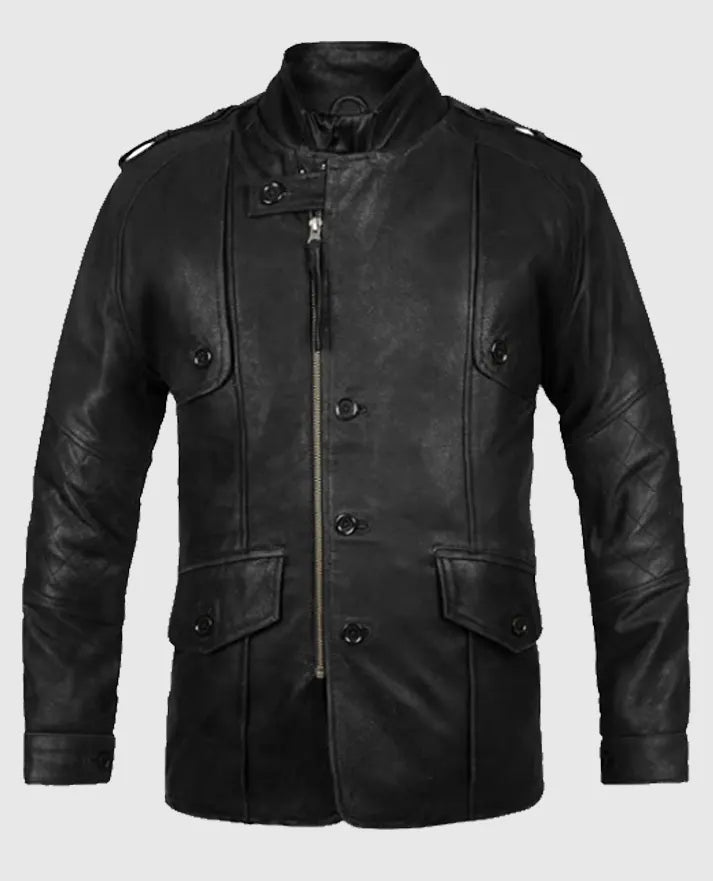 Men's Black Motorcycle leather Jacket