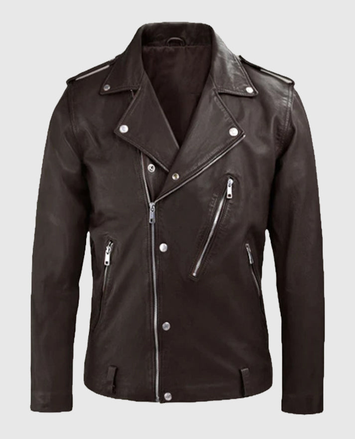 Men's Brown Beast Biker Style Leather Jacket