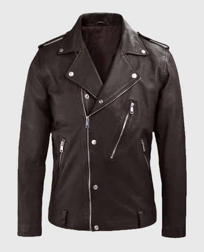Men's Brown Beast Biker Style Leather Jacket