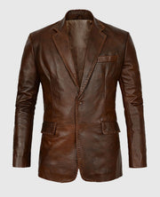 Men's Brown Spanish Medieval Leather Blazer