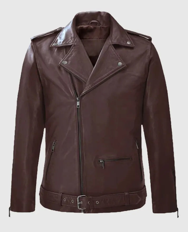 Men's Burgundy Rutland Riding Leather Jacket