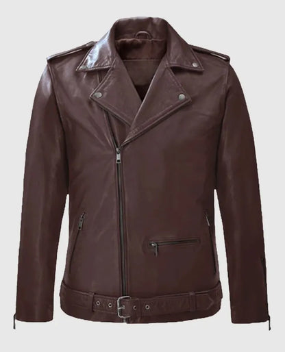 Men's Burgundy Rutland Riding Leather Jacket