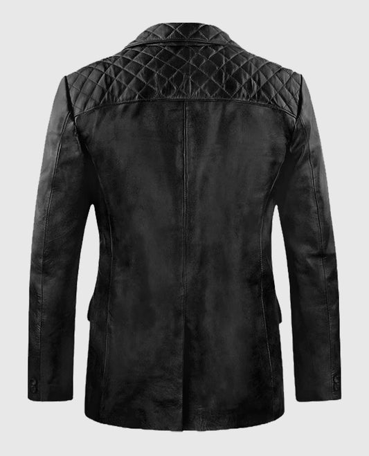 Men's Harper Black Leather Blazer