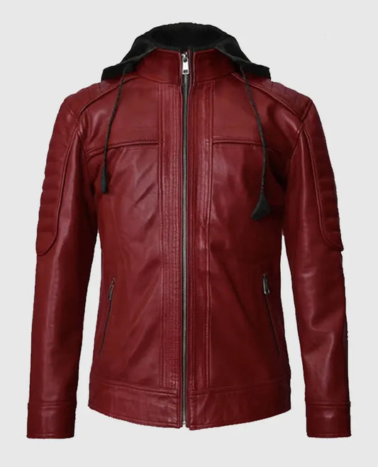 Men's Leather Rodeo Hooded Jacket