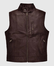 Men's Road Shaper Dark Brown Leather Vest