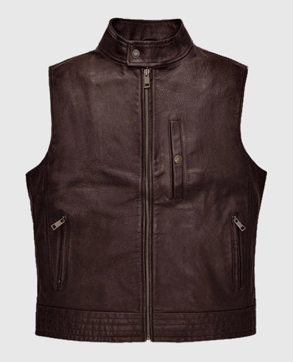 Men's Road Shaper Dark Brown Leather Vest