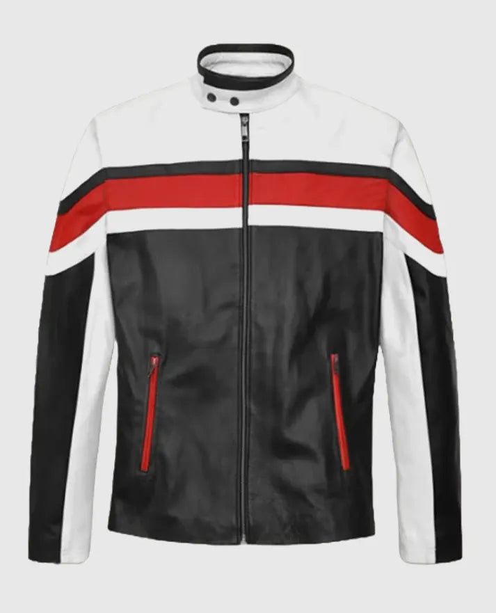 Men's Rocker Striped Leather Jacket