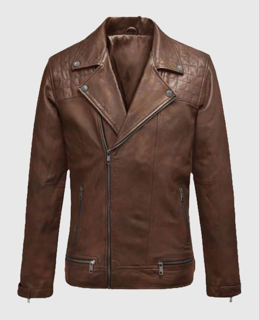 Men's Spanish Brown Ironwood  Biker Jacket