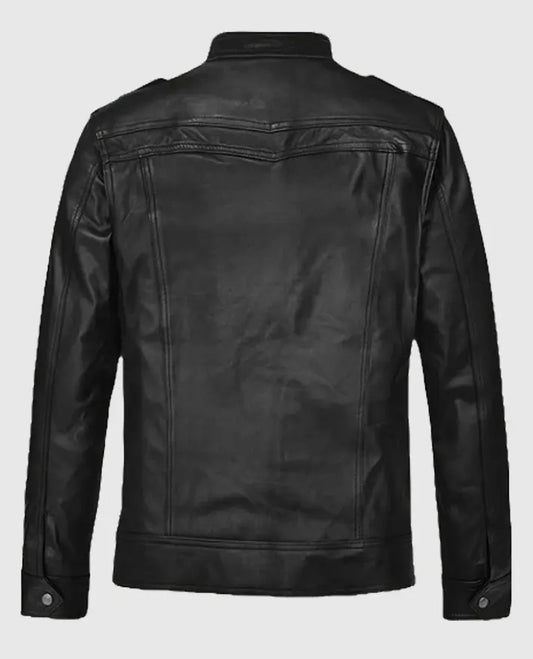 Men's Street Style Black Leather Jacket