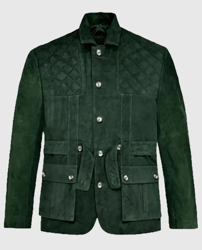 Men's Suede Safari Forest Leather Blazer