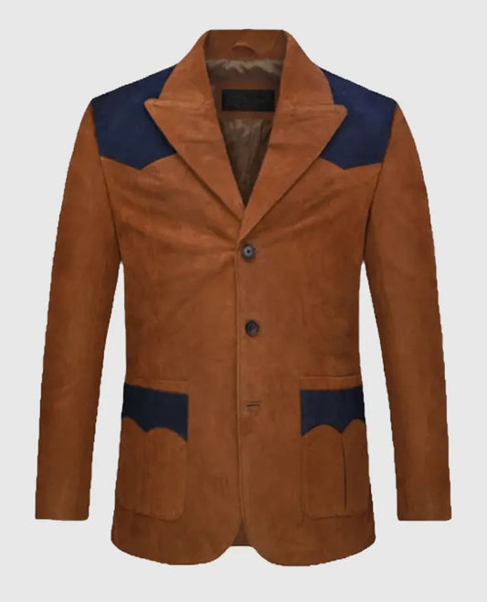 Men's Western Suede Leather Blazer