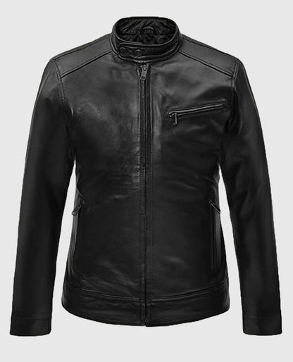 Michael Fassbender Black Leather Biker Jacket
