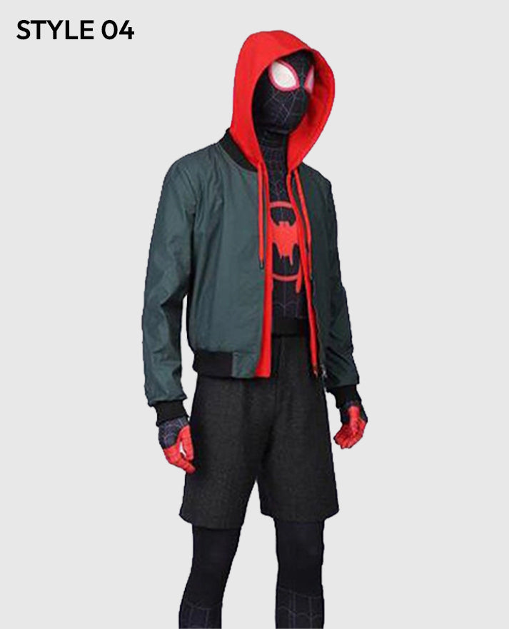 Miles Morales Spider Verse Gray Hoodie