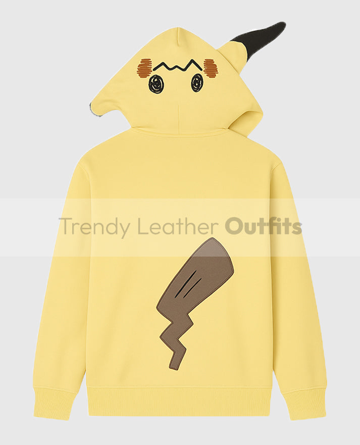 Mimikyu Themed French Terry Zip-Up Yellow Hoodie