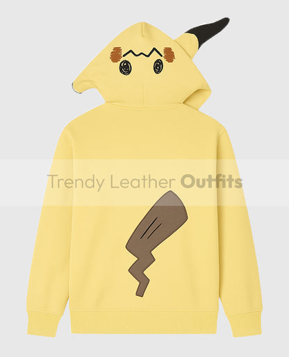 Mimikyu Themed French Terry Zip-Up Yellow Hoodie