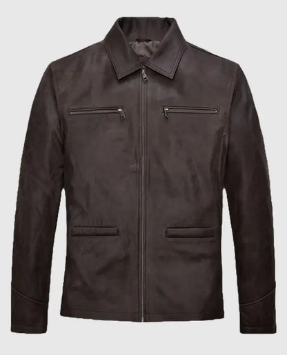  Mr Heineken Brown Leather Jacket