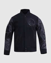 NBA Golden State Warriors Men's Black Varsity Jacket