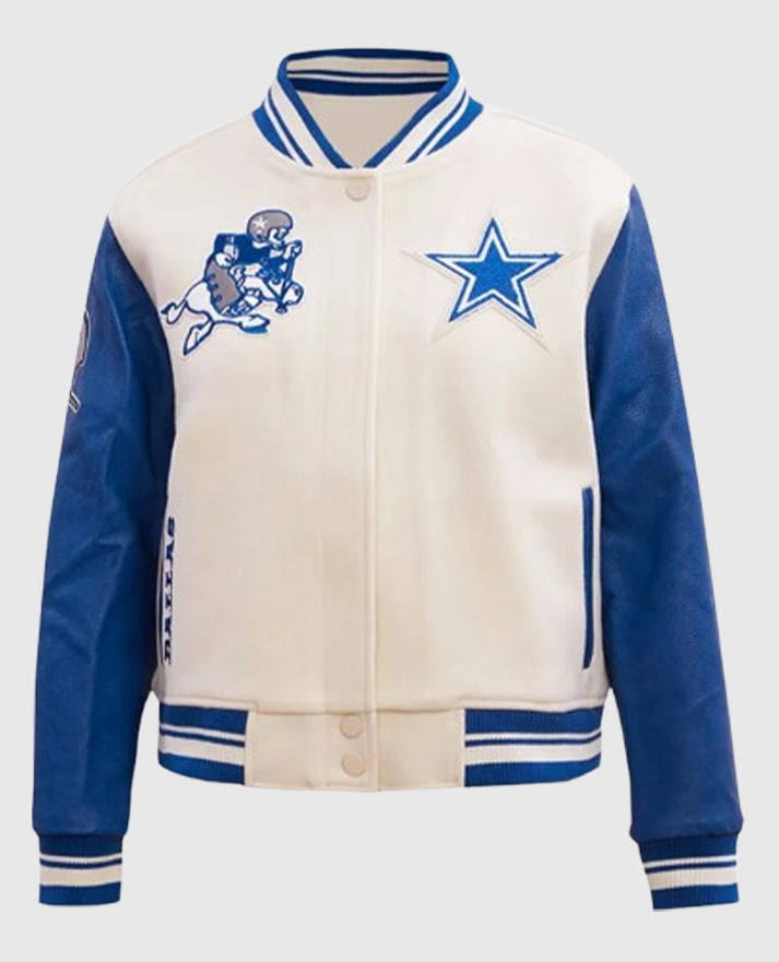 NFL Dallas Cowboys Retro Classic Varsity Cream Jacket
