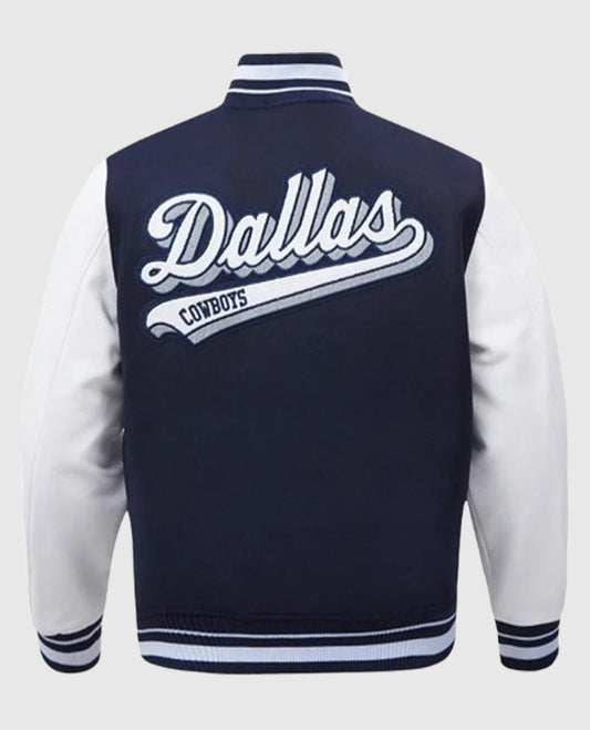 NFL Dallas Cowboys Script Tail Classic Rib Varsity Jacket