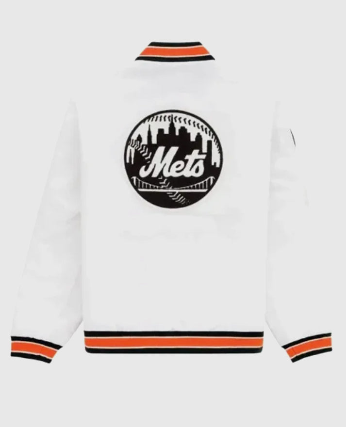 New York Mets White Varsity Jacket