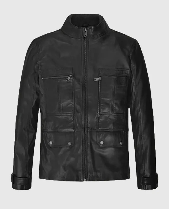 Paul Wesley Black Leather Jacket