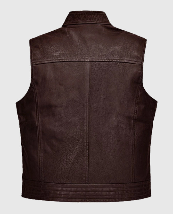  Road Shaper Dark Brown Leather Vest